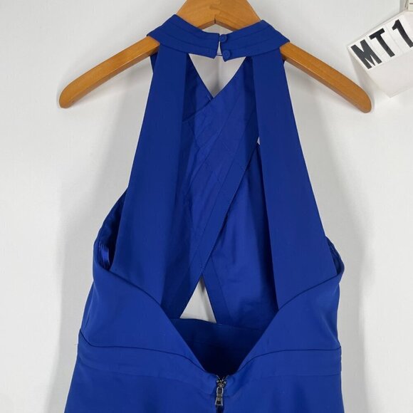 BCBGMaxazria blue halter top open back sz S - Picture 13 of 14